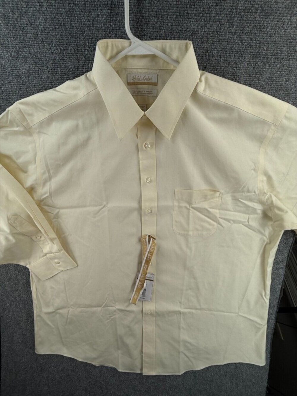 NWT Roundtree & Yorke Gold Label Button Up 18 33 Non Iron EZ Wash Pinpoint